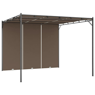 Garden Gazebo with Side Curtain 3x3x2.25 m Taupe - Giant Lobelia