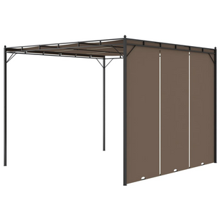 Garden Gazebo with Side Curtain 3x3x2.25 m Taupe - Giant Lobelia