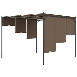 Garden Gazebo with Side Curtain 3x3x2.25 m Taupe - Giant Lobelia