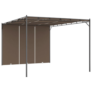 Garden Gazebo with Side Curtain 4x3x2.25 m Taupe - Giant Lobelia