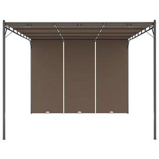 Garden Gazebo with Side Curtain 4x3x2.25 m Taupe - Giant Lobelia