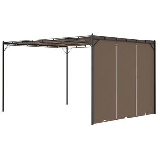 Garden Gazebo with Side Curtain 4x3x2.25 m Taupe - Giant Lobelia