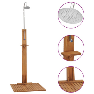 vidaXL Garden Shower 75x75x210 cm Solid Teak Wood - Giant Lobelia