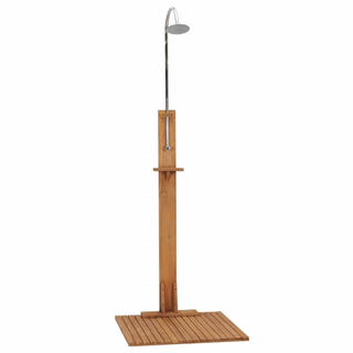 vidaXL Garden Shower 75x75x210 cm Solid Teak Wood - Giant Lobelia