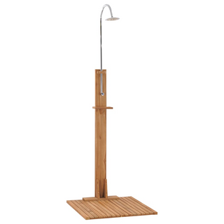 vidaXL Garden Shower 75x75x210 cm Solid Teak Wood - Giant Lobelia