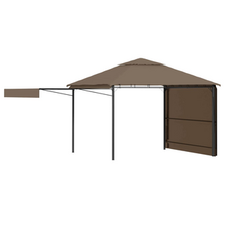 Gazebo with Double Extending Roofs 3x3x2.75 m Taupe 180g/m² - Giant Lobelia