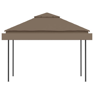 Gazebo with Double Extending Roofs 3x3x2.75 m Taupe 180g/m² - Giant Lobelia