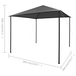 Gazebo 3x3 m Anthracite Fabric and Steel 180 g/m² - Giant Lobelia