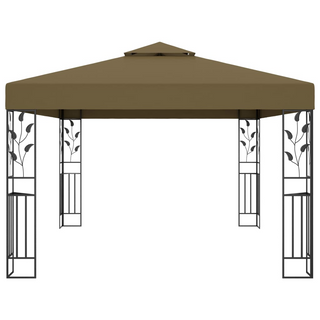 Gazebo with Double Roof 3x4 m Taupe 180 g/m² - Giant Lobelia