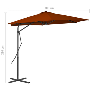 vidaXL Outdoor Parasol with Steel Pole Terracotta 300x230 cm - Giant Lobelia