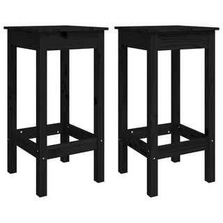 3 Piece Bar Set Black Solid Wood Pine - Giant Lobelia