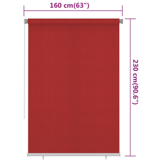 vidaXL Outdoor Roller Blind 160x230 cm Red HDPE - Giant Lobelia