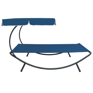 vidaXL Outdoor Lounge Bed with Canopy Blue - Giant Lobelia