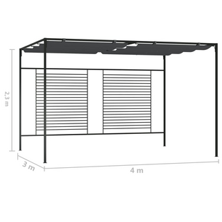 Gazebo with Retractable Roof 4x3x2.3 m Anthracite 180 g/m² - Giant Lobelia