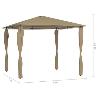 Gazebo with Post Covers 3x3x2.6 m Taupe 160 g/m² - Giant Lobelia