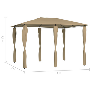 Gazebo with Post Covers 3x4x2.6 m Taupe 160 g/m² - Giant Lobelia