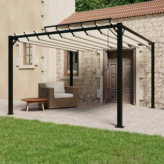 Gazebo with Louvered Roof 3x3 m Cream Fabric and Aluminium - Giant Lobelia