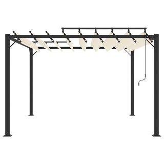 Gazebo with Louvered Roof 3x3 m Cream Fabric and Aluminium - Giant Lobelia