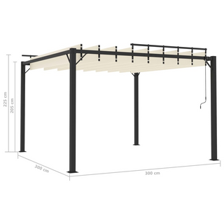 Gazebo with Louvered Roof 3x3 m Cream Fabric and Aluminium - Giant Lobelia