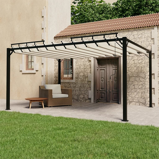 Gazebo with Louvered Roof 3x4 m Cream Fabric and Aluminium - Giant Lobelia