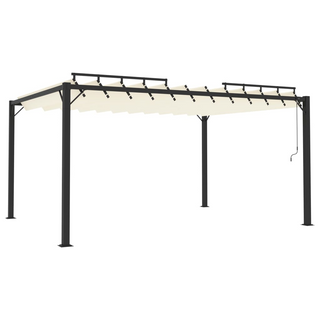 Gazebo with Louvered Roof 3x4 m Cream Fabric and Aluminium - Giant Lobelia