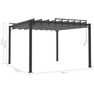 Gazebo with Louvered Roof 3x3 m Anthracite Fabric and Aluminium - Giant Lobelia