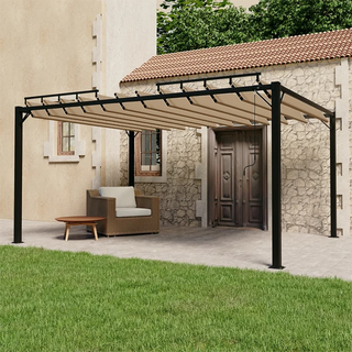 Gazebo with Louvered Roof 3x4 m Taupe Fabric and Aluminium - Giant Lobelia