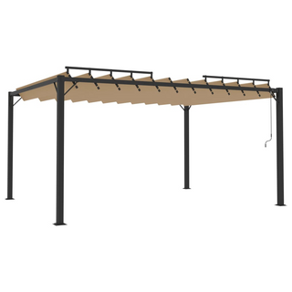 Gazebo with Louvered Roof 3x4 m Taupe Fabric and Aluminium - Giant Lobelia