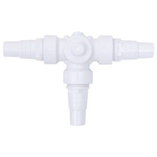 vidaXL Swimming Pool 3-Way Ball Valve White and Black - Giant Lobelia