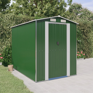 Garden Shed Green 192x274x223 cm Galvanised Steel - Giant Lobelia