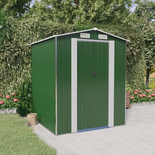 Garden Shed Green 192x191x223 cm Galvanised Steel - Giant Lobelia