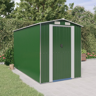 Garden Shed Green 192x357x223 cm Galvanised Steel - Giant Lobelia