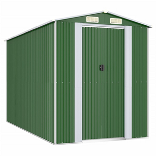 Garden Shed Green 192x357x223 cm Galvanised Steel - Giant Lobelia