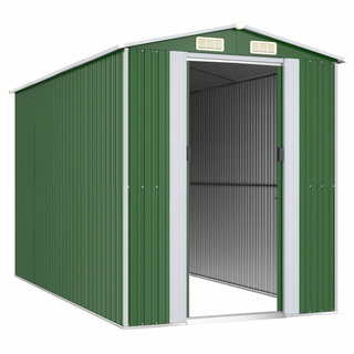 Garden Shed Green 192x357x223 cm Galvanised Steel - Giant Lobelia