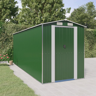 Garden Shed Green 192x523x223 cm Galvanised Steel - Giant Lobelia