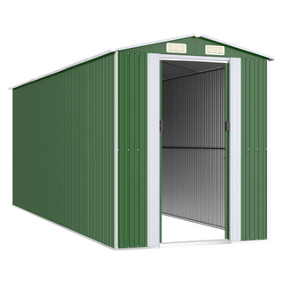 Garden Shed Green 192x523x223 cm Galvanised Steel - Giant Lobelia