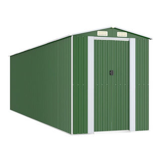 Garden Shed Green 192x689x223 cm Galvanised Steel - Giant Lobelia