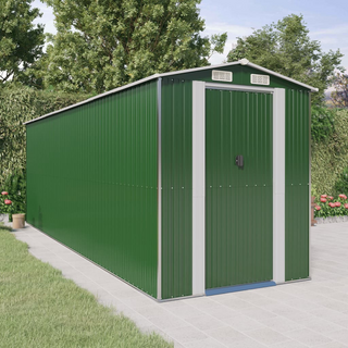 Garden Shed Green 192x606x223 cm Galvanised Steel - Giant Lobelia