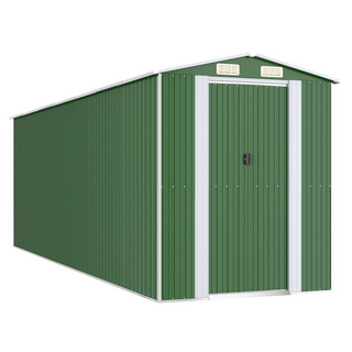 Garden Shed Green 192x606x223 cm Galvanised Steel - Giant Lobelia