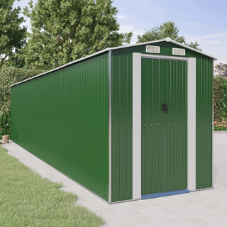 Garden Shed Green 192x855x223 cm Galvanised Steel - Giant Lobelia