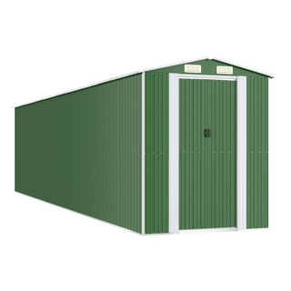 Garden Shed Green 192x855x223 cm Galvanised Steel - Giant Lobelia