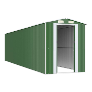 Garden Shed Green 192x855x223 cm Galvanised Steel - Giant Lobelia