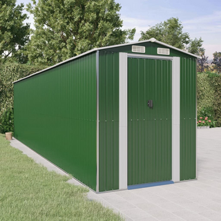 Garden Shed Green 192x772x223 cm Galvanised Steel - Giant Lobelia