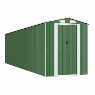 Garden Shed Green 192x772x223 cm Galvanised Steel - Giant Lobelia