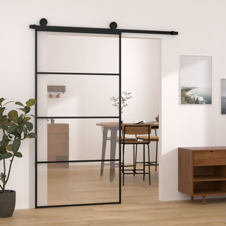 Sliding Door with Hardware Set 102.5x205 cm ESG Glass&Aluminium - Giant Lobelia