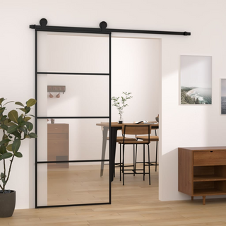 Sliding Door with Hardware Set 90x205 cm ESG Glass&Aluminium - Giant Lobelia