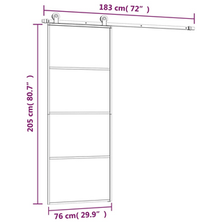 Sliding Door with Hardware Set 76x205 cm ESG Glass&Aluminium - Giant Lobelia