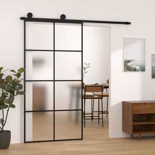 Sliding Door with Hardware Set 102.5x205 cm ESG Glass&Aluminium - Giant Lobelia