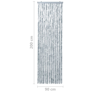 vidaXL Insect Curtain White and Grey 90x200 cm Chenille - Giant Lobelia