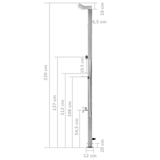 vidaXL Garden Shower 220 cm Stainless Steel - Giant Lobelia